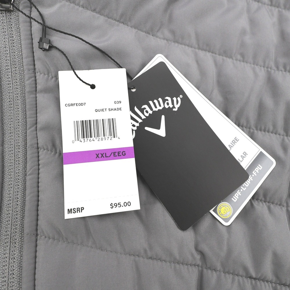 NEW Callaway Golf Jacket Gray Hybrid Quilted Full Zip UPF 50 XXL MSRP $95 - Picture 3 of 9